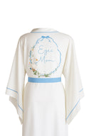 BEYAZ YARASA KOL MAVİ BİYELİ KİMONO