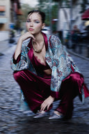 BROKAR KUMAŞ KİMONO-PANTOLON TAKIM