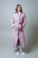 PEMBE RENK ŞAL YAKA PELUŞ SABAHLIK