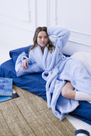 MAVİ RENK ŞAL YAKA PELUŞ SABAHLIK