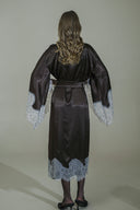 ACI KAHVE FRANSIZ DANTELLİ YARASA KOL KİMONO