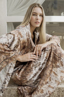 KROKODİL DESENLİ SATEN YARASA KOL KİMONO