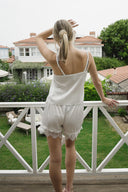 BEYAZ SATEN ASKILI-ŞORTLU TAKIM