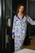 BLUE-PATTERN SAX BLUE SHIRT SHIRT PIJAMA TEAM