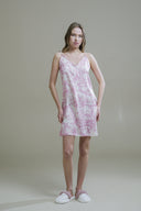 PEMBE DESENLİ İPEKSİ SATEN GECELİK