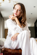 WHITE FRENCH DANCED SHIRT PIJAMA TEAM