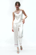 BEYAZ SATEN ASKILI PİJAMA TAKIMI