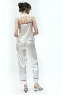 BEYAZ SATEN ASKILI PİJAMA TAKIMI