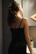 SİYAH SATEN DANTELLİ BABYDOLL