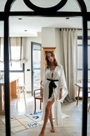 WHITE BAT ARM BLACK BAIL KIMONO