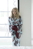 SATEN ŞAL YAKA KİMONO-PANTOLON TAKIM