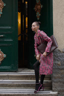 BROKAR KUMAŞ PEMBE DESENLİ CEKET KİMONO