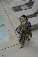 İPEKSİ SATEN GEOMETRİK DESENLİ KİMONO