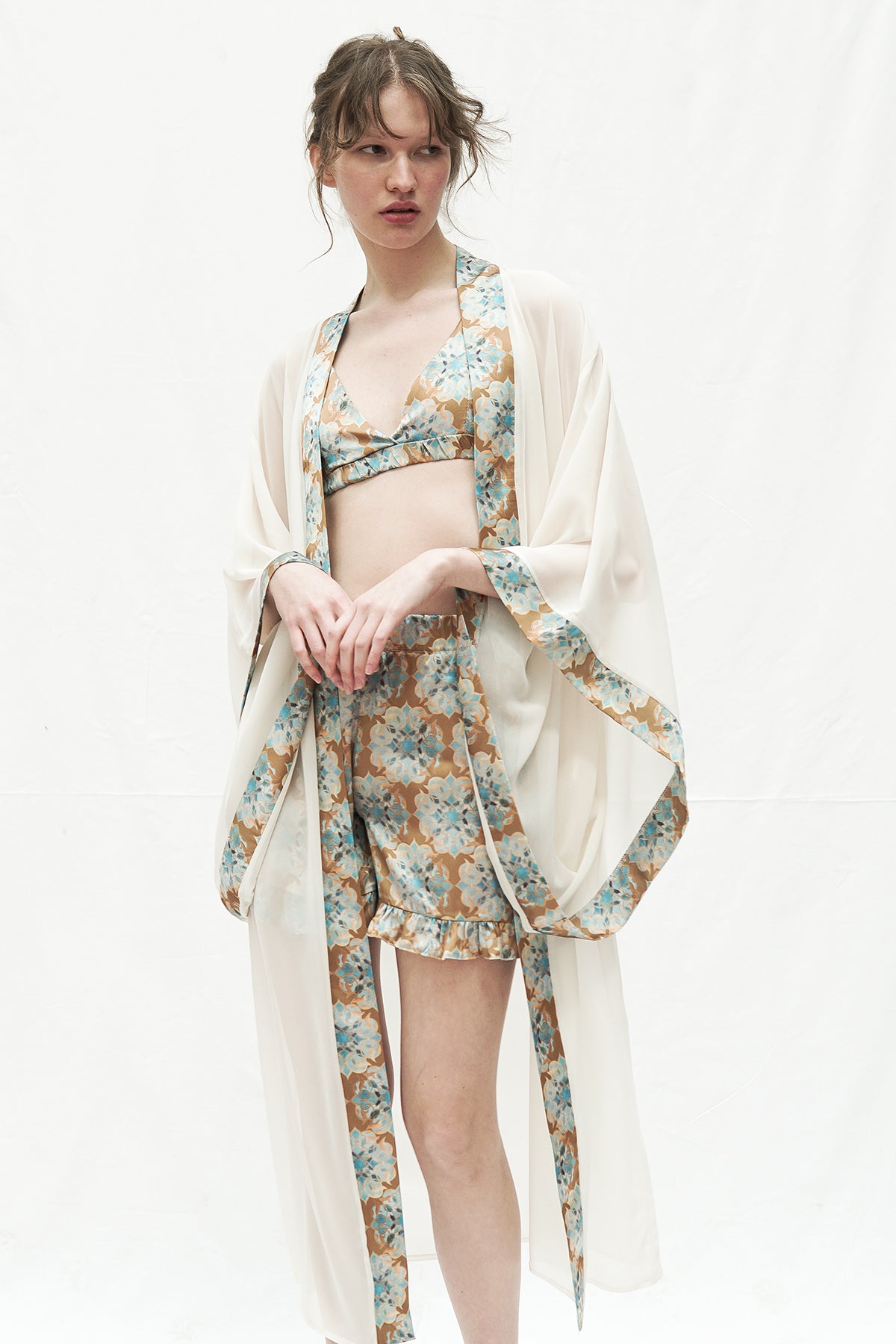 SCREEN CHIFFON SQUARE KIMONO
