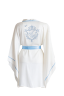 BEYAZ YARASA KOL MAVİ BİYELİ KİMONO