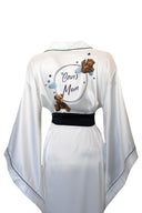 BEYAZ YARASA KOL SİYAH BİYELİ KİMONO