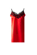 KIRMIZI SATEN SIRT DETAYLI GECELİK
