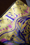 SARI RENK DESENLİ CLUTCH ÇANTA