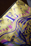 SARI RENK DESENLİ CLUTCH ÇANTA