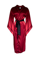 BORDO RENK SİYAH BİYELİ YARASA KOL KİMONO