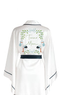 BEYAZ YARASA KOL LACİVERT BİYELİ KİMONO