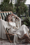 EKRU ŞİFON KARE KOL KİMONO