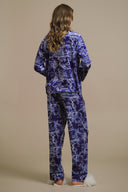 LACİVERT KADİFE GÖMLEKLİ PİJAMA TAKIMI