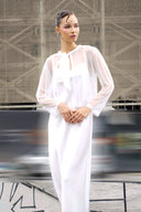 BEYAZ TAŞ DETAYLI MİNİ KİMONO CEKET