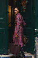 BROKAR KUMAŞ PEMBE DESENLİ CEKET KİMONO