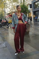 BROKAR KUMAŞ KİMONO-PANTOLON TAKIM