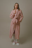 PEMBE RENK ŞAL YAKA PELUŞ SABAHLIK