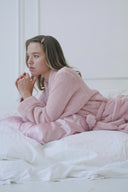 PEMBE RENK ŞAL YAKA PELUŞ SABAHLIK