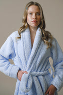 MAVİ RENK ŞAL YAKA PELUŞ SABAHLIK