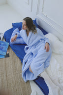 MAVİ RENK ŞAL YAKA PELUŞ SABAHLIK