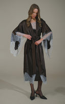 ACI KAHVE FRANSIZ DANTELLİ YARASA KOL KİMONO