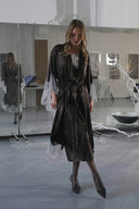 ACI KAHVE FRANSIZ DANTELLİ YARASA KOL KİMONO