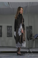 ACI KAHVE FRANSIZ DANTELLİ YARASA KOL KİMONO