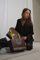 ACI KAHVE SATEN GÖMLEKLİ PİJAMA TAKIMI