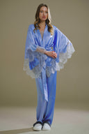 MAVİ SATEN FRANSIZ DANTELLİ 3'lü SET