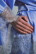 MAVİ SATEN FRANSIZ DANTELLİ 3'lü SET