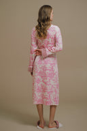 PEMBE KADİFE PELUŞ DETAYLI ŞAL YAKA KİMONO