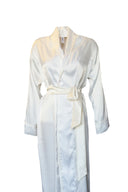 BEYAZ EKRU BİYELİ ŞAL YAKA KİMONO