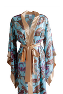 SPECIAL EDITION ŞAL DESENLİ SATEN YARASA KOL KİMONO