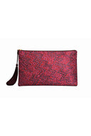 BROKAR DESENLİ PEMBE RENK CLUTCH ÇANTA