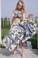 LASTİKLİ KETEN ETEK-CROP TAKIM