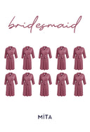 10'lu Gül Kurusu Renk Nedime Sabahlığı