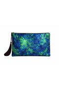 BROKAR DESENLİ LACİVERT RENK CLUTCH ÇANTA