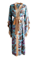 SPECIAL EDITION ŞAL DESENLİ SATEN YARASA KOL KİMONO