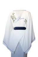 HAM KETEN KARE KOL LACİVERT BİYELİ KİMONO