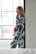 SATEN ŞAL YAKA KİMONO-PANTOLON TAKIM